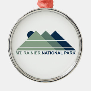 Mt. Rainier National Park Mountain Sun Metalen Ornament