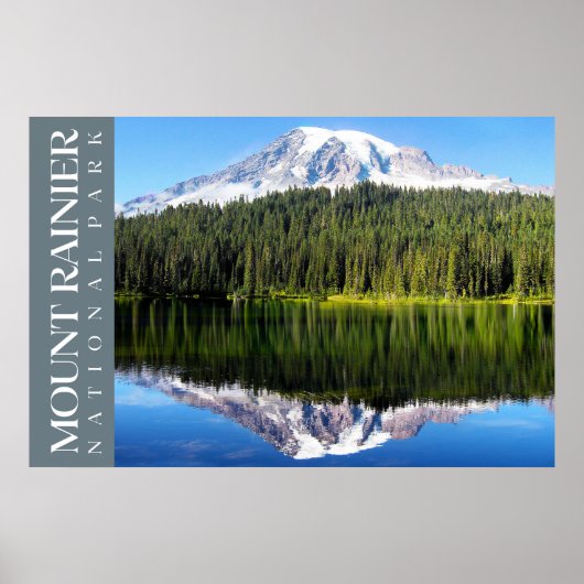 Mt. Rainier National Park Poster, Washington Print (Voorkant)