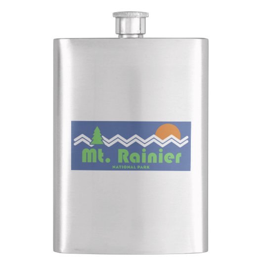 Mt. Rainier National Park Retro Flacon (Voorkant)