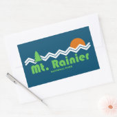 Mt. Rainier National Park Retro Rechthoekige Sticker (Envelop)