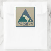Mt. Rainier National Park Rustic Vierkante Sticker (Tas)