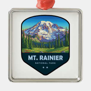 Mt. Rainier National Park Schild Metalen Ornament