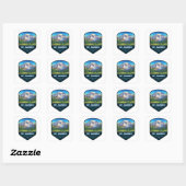 Mt. Rainier National Park Schild Vierkante Sticker (Vel)