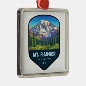 Mt. Rainier National Park Shield Metalen Ornament (Rechts)