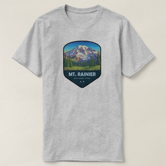Mt. Rainier National Park Shield T-shirt (Design voorkant)