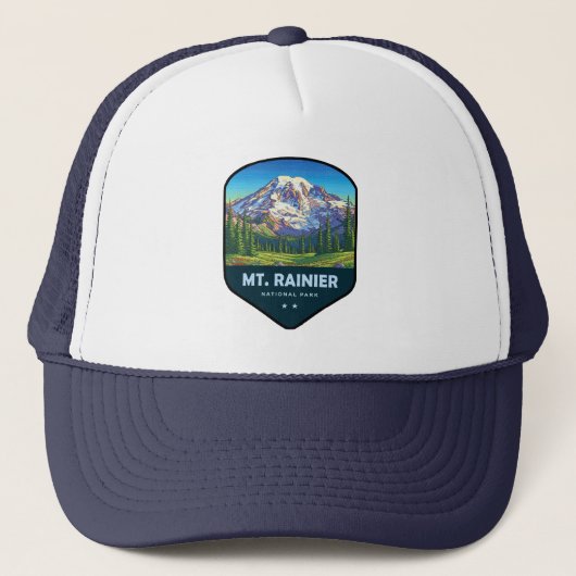 Mt. Rainier National Park Shield Trucker Pet (Voorkant)