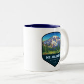 Mt. Rainier National Park Shield Tweekleurige Koffiemok (Voorkant rechts)
