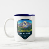 Mt. Rainier National Park Shield Tweekleurige Koffiemok (Links)