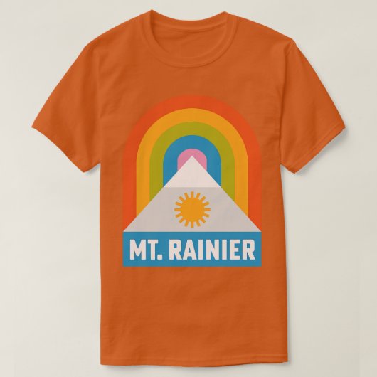 MT Rainier National Park Washington Regenboog Badg T-shirt (Design voorkant)