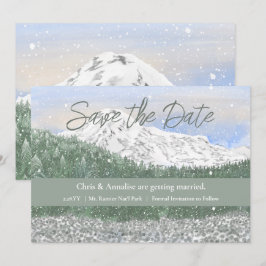 Mt Rainier National Park Wedding Save the Date