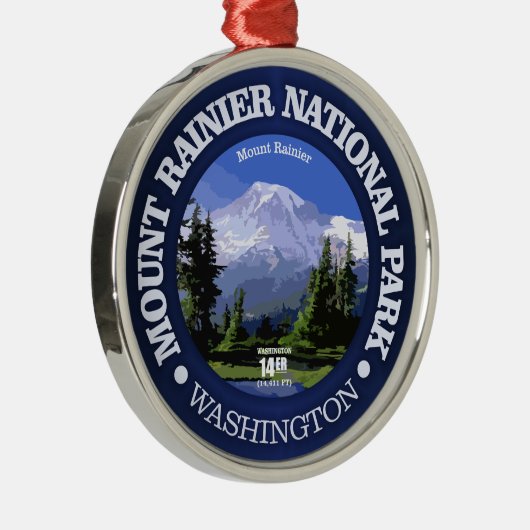 Mt Rainier NP Metalen Ornament (Rechts)