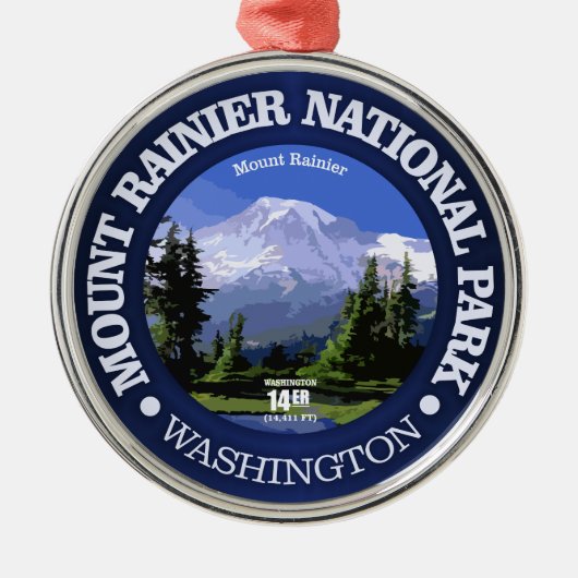 Mt Rainier NP Metalen Ornament (Voorkant)