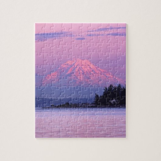 Mt. Rainier op Sunset, staat Washington. Legpuzzel (Verticaal)