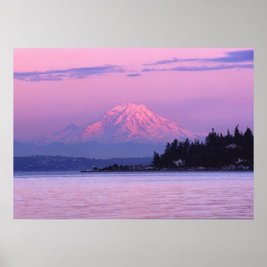 Mt. Rainier op Sunset, staat Washington. Poster (Voorkant)