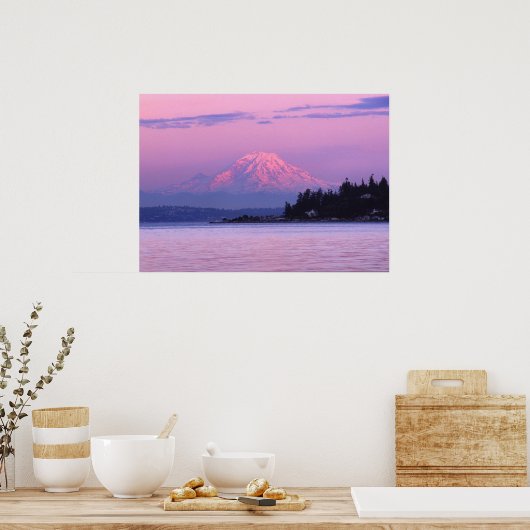 Mt. Rainier op Sunset, staat Washington. Poster (Keuken)