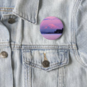 Mt. Rainier op Sunset, staat Washington. Ronde Button 5,7 Cm (In situ)