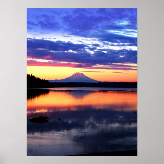 Mt Rainier op zonsopgang Poster (Voorkant)