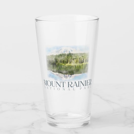 Mt. Rainier Pint Glass, Nationaal Park Tumbler (Voorkant)