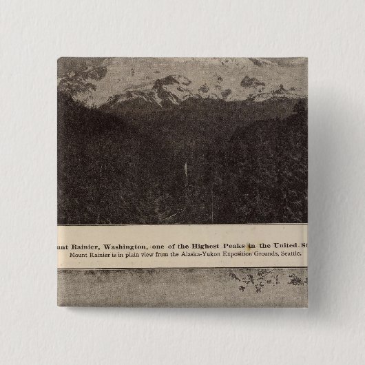 Mt Rainier Snoqualmie R Vierkante Button 5,1 Cm (Voorkant)