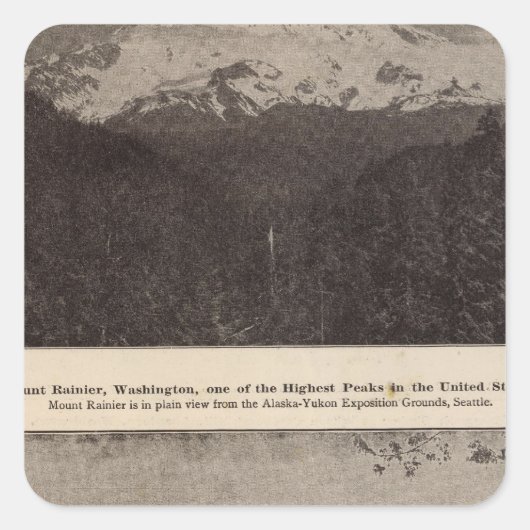 Mt Rainier Snoqualmie R Vierkante Sticker (Voorkant)