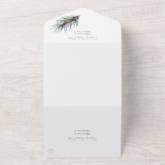 Mt. Rainier, Snow, Pinecones, Pine Needles All In One Uitnodiging (Buitenkant)