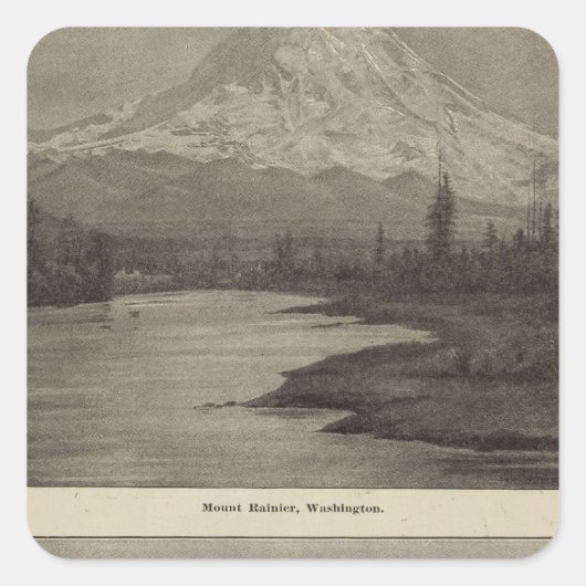 Mt Rainier Steilacoom Beach Vierkante Sticker (Voorkant)