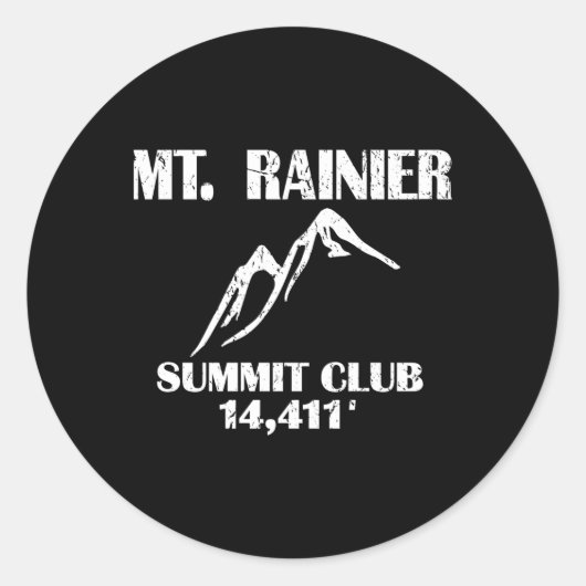 MT Rainier Summit Club Elevation Mount Rainier Ronde Sticker (Voorkant)