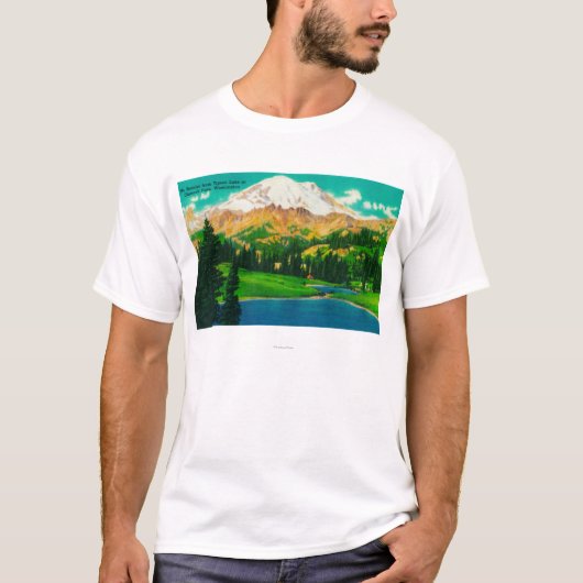 Mt. Rainier uit het meer van Tipsoo bij Chinook Pa T-shirt (Voorkant)