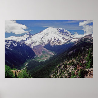 Mt. Rainier uit Sunrise Park Poster