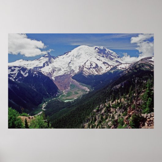 Mt. Rainier uit Sunrise Park Poster (Voorkant)