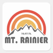 Mt. Rainier Vierkante Sticker (Voorkant)