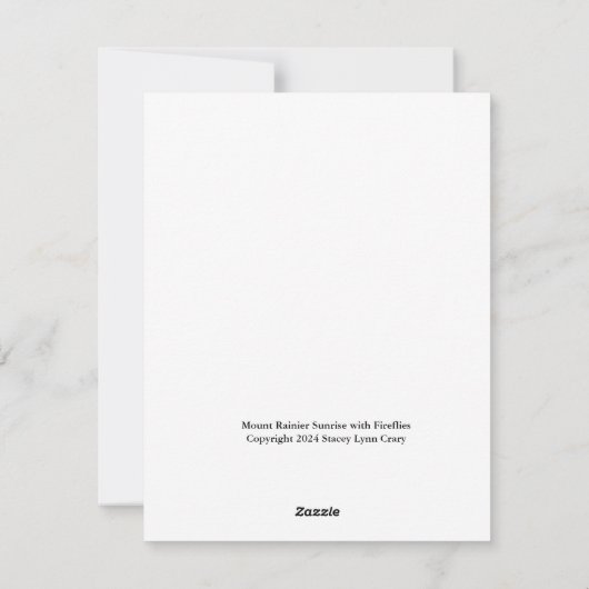 Mt. Rainier w Evening Sterrenhemel en Wildbloemen Feestdagenkaart (Achterkant)