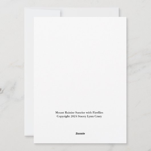 Mt. Rainier w Evening Sterrenhemel en Wildbloemen Feestdagenkaart (Achterkant)