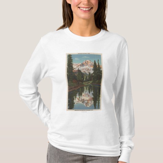 Mt. Rainier, WA - Mirror Lake met Mt. Reflection T-shirt (Voorkant)