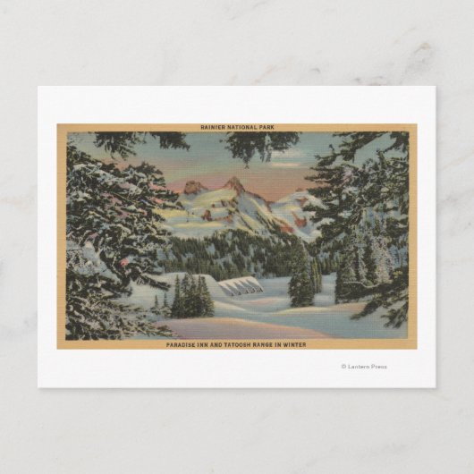 Mt. Rainier, WA - Paradise Inn & Tatoosh Range Briefkaart (Voorkant)