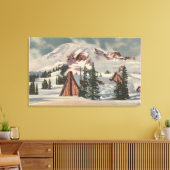 Mt. Rainier, WA - Paradise Inn te voet Canvas Afdruk (Insitu (Woonkamer))