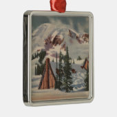 Mt. Rainier, WA - Paradise Inn te voet Metalen Ornament (Rechts)