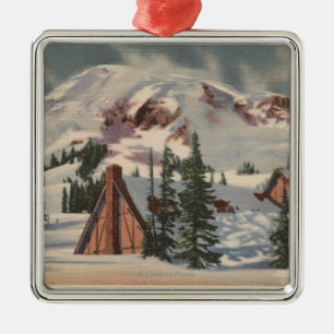 Mt. Rainier, WA - Paradise Inn te voet Metalen Ornament