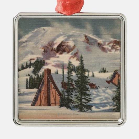 Mt. Rainier, WA - Paradise Inn te voet Metalen Ornament (Voorkant)