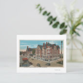 Mt. Rainier, WA - Uitzicht van het Tacoma Hotel & Briefkaart (Staand voorkant)