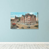 Mt. Rainier, WA - Uitzicht van het Tacoma Hotel & Canvas Afdruk (Insitu (Houten vloer))