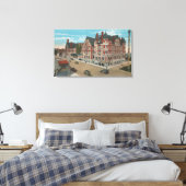 Mt. Rainier, WA - Uitzicht van het Tacoma Hotel & Canvas Afdruk (Insitu (Slaapkamer))