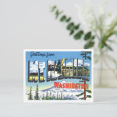 Mt. Rainier, Washington Big Letters Briefkaart (Staand voorkant)