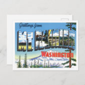Mt. Rainier, Washington Big Letters Briefkaart (Voorkant / Achterkant)