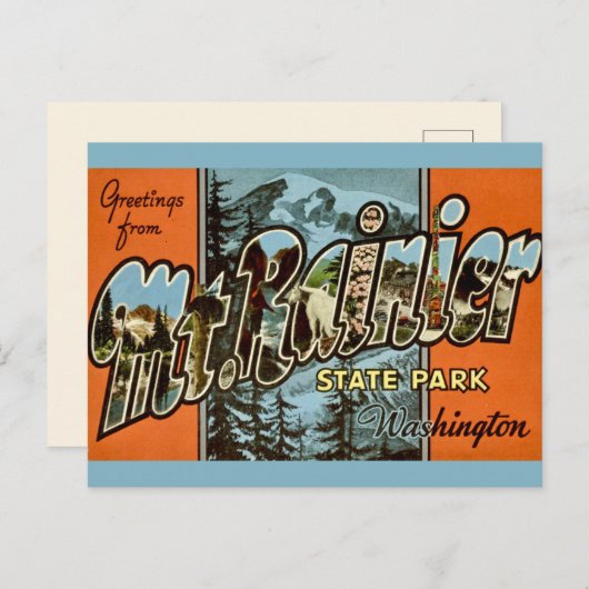 Mt Rainier Washington  Briefkaart (Voorkant / Achterkant)