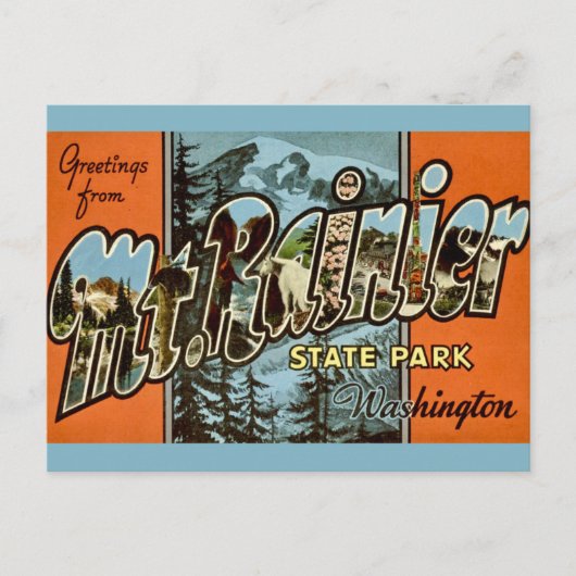 Mt Rainier Washington Briefkaart (Voorkant)