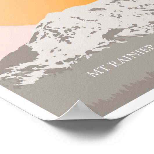 Mt Rainier Washington Minimal Print (Hoek)