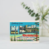 Mt Rainier Washington Retro Briefkaart (Staand voorkant)