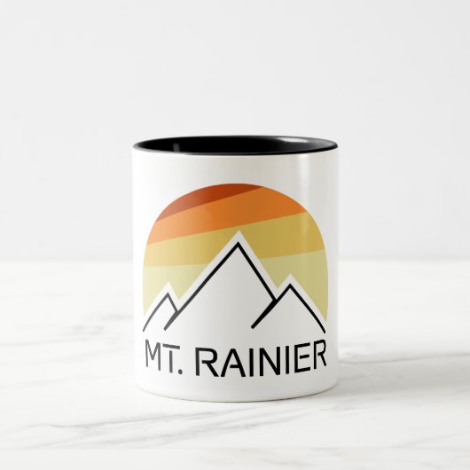 Mt. Rainier Washington Retro Tweekleurige Koffiemok (Center)