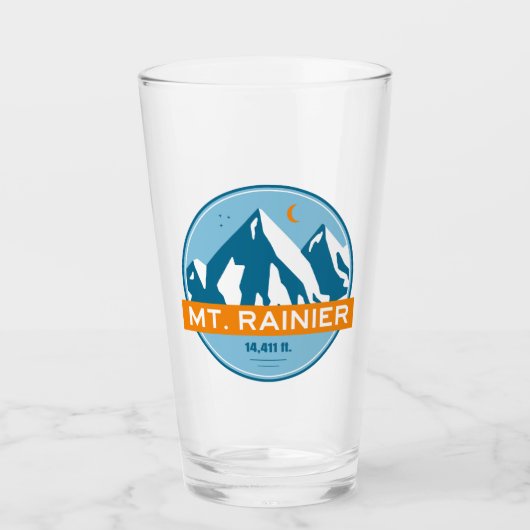 Mt. Rainier Washington sterren Maan Glas (Voorkant)